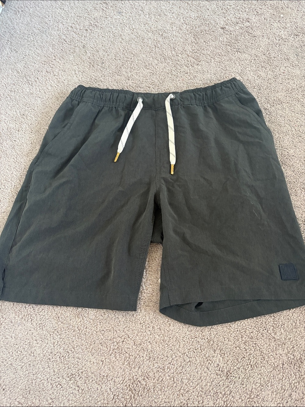 Men's Cargo Shorts - Dark Olive Drawstring